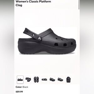 Women's Classic Black Platform Clog Crocs